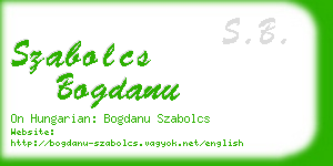 szabolcs bogdanu business card